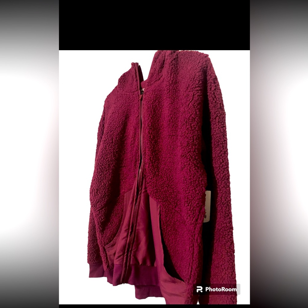 Berry purple teddy bear coat in women’s xxl